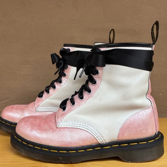 Dr. Martens Shoes - VALLEY GIRL: Custom Pink Metallic Glitter Doc Martens